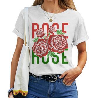 Vintage Inspired Botanical Flower Gardener Naturalist Rose Women T-shirt - Thegiftio UK