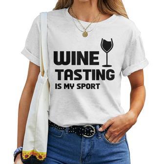 Wine Tasting Is Myport 面白いワインの名言 レディースTシャツ - Kawaiitshirt