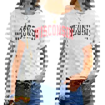 Wisconsin Wi Vintage Sports Red Boy Girl Women T-shirt - Thegiftio