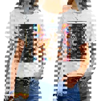 かわいい ダックスフンド 犬 ピザ 面白い 男の子 女の子 コスチューム 大人 ミーム レディースTシャツ - Kawaiitshirt