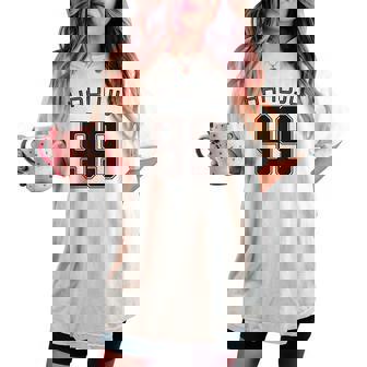 99 歳 白寿 祝い 99歳 99才 お祝い 男性 女性 白寿祝い 父 母 はくじゅ 背番号 バックプリント レディースオーバーサイズコンフォートTシャツ - Kawaiitshirt