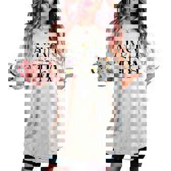 I Am Aunt Tifa Floral Flowers Aunt Tifa Aunt Tifa Women's Oversized Comfort T-shirt | Seseable CA