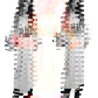 Australian Shepherd Christmas Watercolor Holiday Dog Mom Women's Oversized Comfort T-shirt - Monsterry