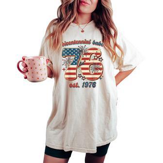 Bicentennial Babe 50Th Birthday Vintage 1976 Flag Women's Oversized Comfort T-shirt - Thegiftio UK