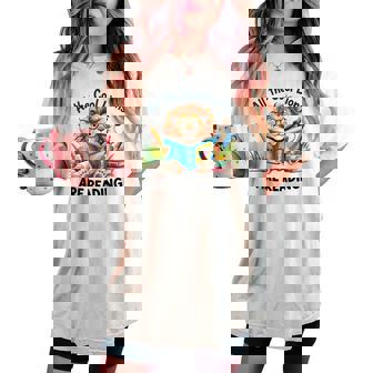 All The Cool Lions Are Reading Lion Teacher Women's Oversized Comfort T-shirt - Thegiftio