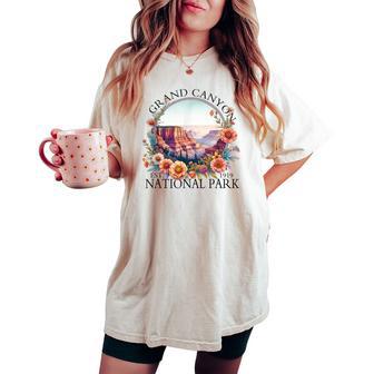 Floral Grand Canyon National Park Hiking Camping Outdoor Women's Oversized Comfort T-shirt - Thegiftio UK