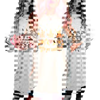 Friendsgiving With My Gnomies Thanksgiving Gnome Women's Oversized Comfort T-shirt - Thegiftio