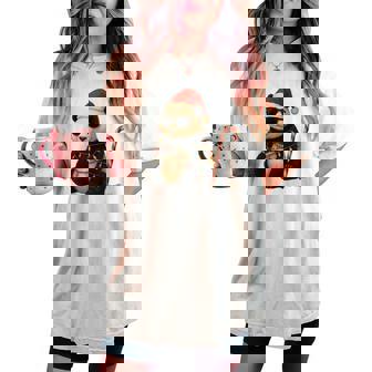 Giant Panda Christmas Graphics Animal Lights Lover Women's Oversized Comfort T-shirt | Mazezy