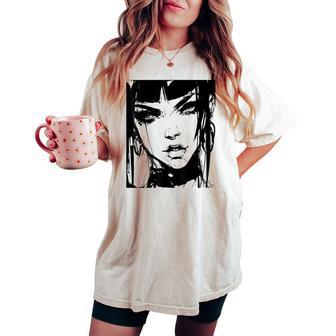 Gothic Anime Manga Japan Goth Girl Creepy Girl Kawaii Women's Oversized Comfort T-shirt - Monsterry