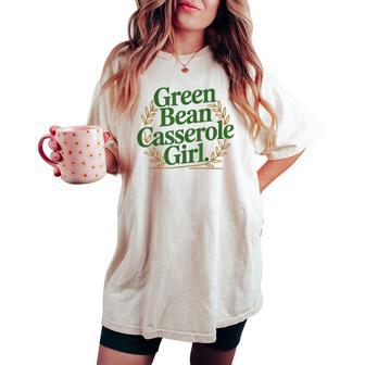 Green Bean Casserole Thanksgiving Holiday Turkey Fall Women's Oversized Comfort T-shirt - Thegiftio UK