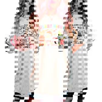 Groovy Silent Icu Nurse Night Christmas Nurse Doctor Holiday Women's Oversized Comfort T-shirt | Mazezy