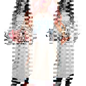 Groovy Soccer Coquette Bow Girls Soccer All Day Women's Oversized Comfort T-shirt - Monsterry