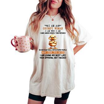 I Am A Grumpy Old Woman I Am Who I Am Cute Duck Anger Issues Women's Oversized Comfort T-shirt - Thegiftio UK