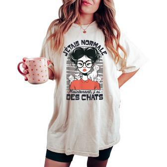 Idée Humour Chat Drole Fille Ado J'ai Des Chats T-shirt oversize confortable pour femme - Cadeauxyz