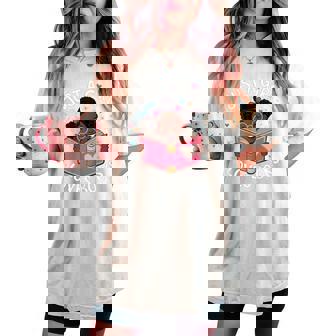 Just A Girl Who Loves Books Cute Black African American Afro Women's Oversized Comfort T-shirt - Thegiftio