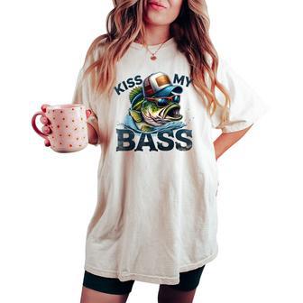 Kiss My-Bass Fishing Fisherman Men Women's Oversized Comfort T-shirt - Thegiftio UK