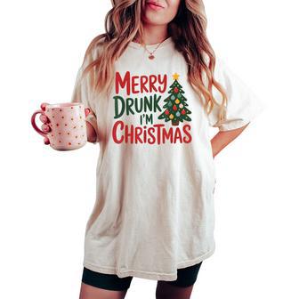 Merry Drunk I'm Christmas Holiday Women's Oversized Comfort T-shirt | Seseable UK