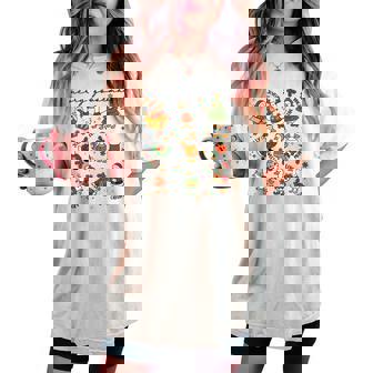 Merry Goosmas Silly Goose Santa Christmas Goose Farm Womens Women's Oversized Comfort T-shirt | Seseable CA