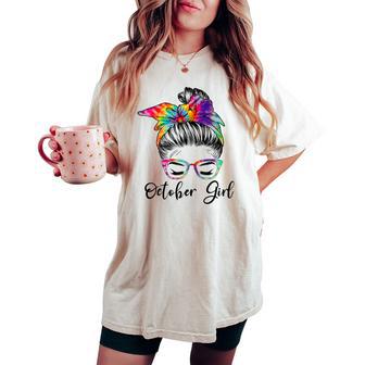 October Girl Wink Eye Woman Face È Nata In Ottobre T-shirt comoda oversize da donna - Novitaregali