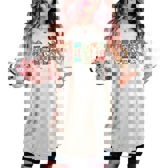 Preppy Christmas Nurse Coquette Bow Xmas Nurse Pjs Festive Women's Oversized Comfort T-shirt | Mazezy