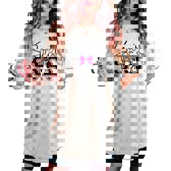 Soccer Sister Heart Big Sister Little Swing Women's Oversized Comfort T-shirt - Thegiftio