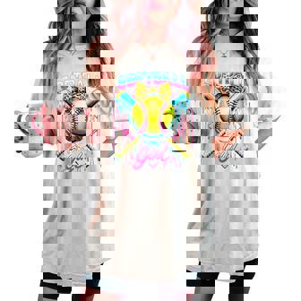 Softball Player Girl Ice Cream Softball Drip Women's Oversized Comfort T-shirt - Monsterry