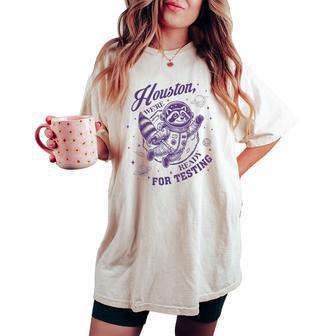 State Testing Teacher Life Racoon Teacher Test Day Women's Oversized Comfort T-shirt - Thegiftio
