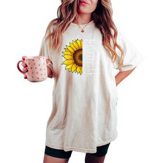 Sunflower Christian Religious Thankful Grateful Blessed Women's Oversized Comfort T-shirt - Thegiftio UK