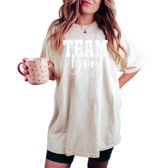 Team Boy Team Girl Blue Gender Reveal Party Matching Family Women's Oversized Comfort T-shirt - Thegiftio UK