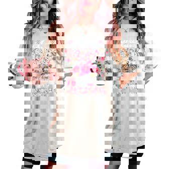 オンバック 76歳 1950年3月 花柄 76歳の誕生日 レディースオーバーサイズコンフォートTシャツ - Kawaiitshirt