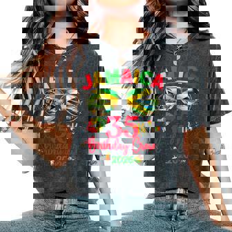 50th Birthday Girl Queen Jamaica Vacation Matching Tank Top Women's Oversized Comfort Colors T-Shirt | Mazezy