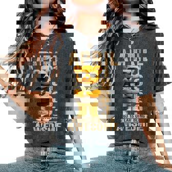 63歳 1963年4月 テディベア 63歳 誕生日 男性 女性 レディースオーバーサイズコンフォートTシャツ - Kawaiitshirt