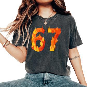 67 Flames Graphic 6 7 Ragazzi Ragazzeixeven Bambini Uomo Donna T-shirt comoda oversize da donna - Novitaregali