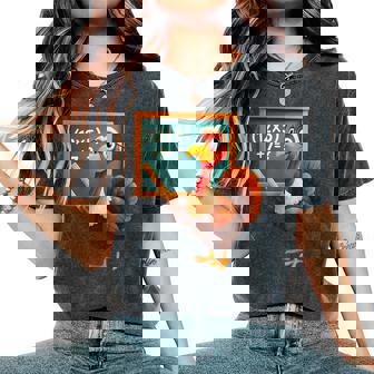 67 Thanksgiving Turkey Math Teacher Six Seven Meme Women's Oversized Comfort T-Shirt | Mazezy