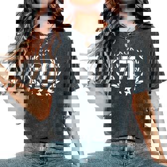 70 歳 古希 祝い 70歳 70才 お祝い 男性 女性 古希祝い ギフト 贈り物 父 母 こき 誕生日 紫 長袖tシャツ レディースオーバーサイズコンフォートTシャツ - Kawaiitshirt