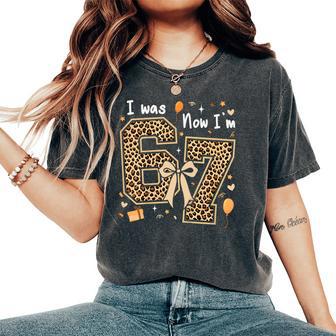 7Th Birthday Girl Outfit I Was 6 Now Im 7 Year Old Seven Women's Oversized Comfort T-Shirt - Thegiftio UK