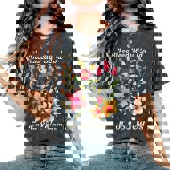 85歳 神様の祝福 かわいい庭の花 85歳の誕生日 長袖tシャツ レディースオーバーサイズコンフォートTシャツ - Kawaiitshirt