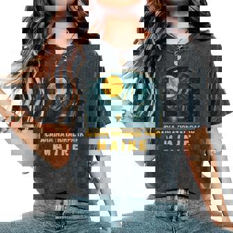 Acadia National Park LakeCliffs Views Women's Oversized Comfort Colors T-Shirt | Mazezy