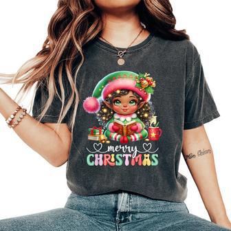 African American Christmas African Black Girls Women's Oversized Comfort T-Shirt - Thegiftio UK