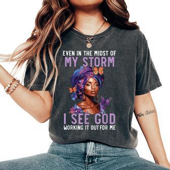 African Christian Afro American Black Pride Christianity Women's Oversized Comfort T-Shirt - Thegiftio UK
