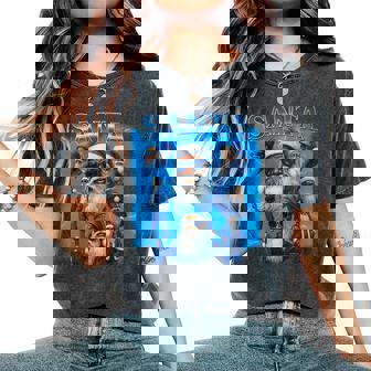 Afro Santa Bootleg Rap Vibes Cool Santa Blue Christmas Women's Oversized Comfort Colors T-Shirt | Mazezy