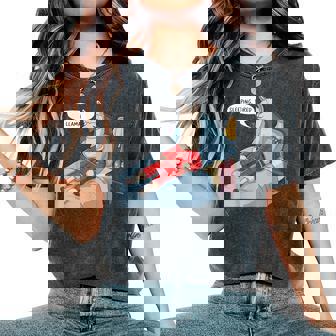 Alpaca Llama With Red Buffalo Plaid Pajamas Girl Boy Llama Women's Oversized Comfort T-Shirt - Thegiftio