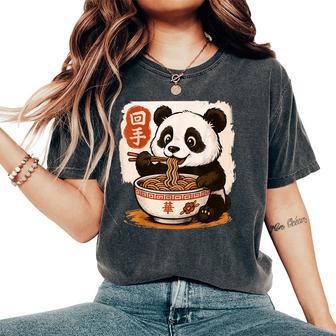 Anime Panda Eating Ramen Japanese Japan Women's Oversized Comfort T-Shirt - Thegiftio