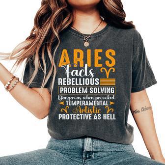 Aries Zodiac Facts Aries March April Birthday Women's Oversized Comfort T-Shirt - Monsterry