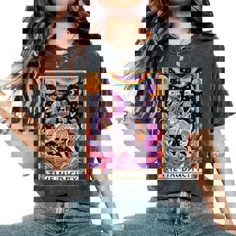 The Audacity Tarot Card Cute Rainbow Skeleton Unicorn Lover Women's Oversized Comfort T-Shirt - Monsterry