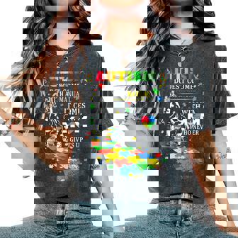 Autism Awareness 2026 Doesn't Come With A Manual Autism Mom Women's Oversized Comfort T-Shirt - Monsterry