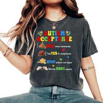 Autism Awareness Acceptance Hand Sign Language Sped Teacher Women's Oversized Comfort T-Shirt | Mazezy