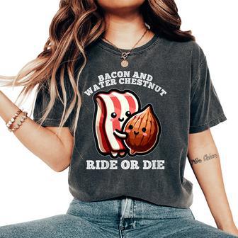Bacon And Water Chestnut Ride Or Die Women's Oversized Comfort Colors T-Shirt | Mazezy