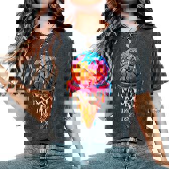 Basketball Ice Cream Drip For Boys Girls Youth Basketball Women's Oversized Comfort T-Shirt | Seseable FR