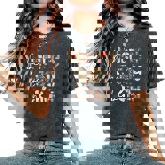 Be-Merry Be Jolly Be Kind Christmas Teacher Xmas Holiday Women's Oversized Comfort T-Shirt | Mazezy